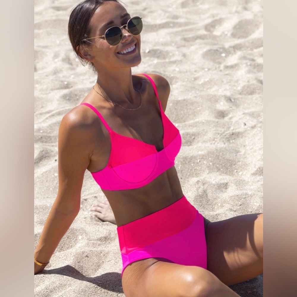 L - Popvil High-Waisted Swim Suite Set